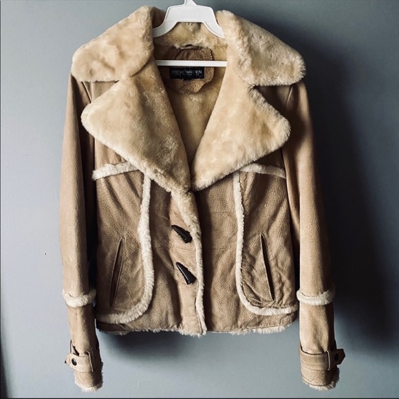 Steve Madden Jackets & Blazers - Steve Madden faux shearling trim suede coat